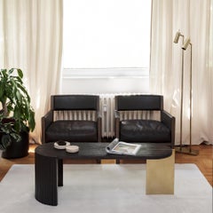 21st Century, Modern, Wood, Brass, Contemporary, Minus Coffee Table