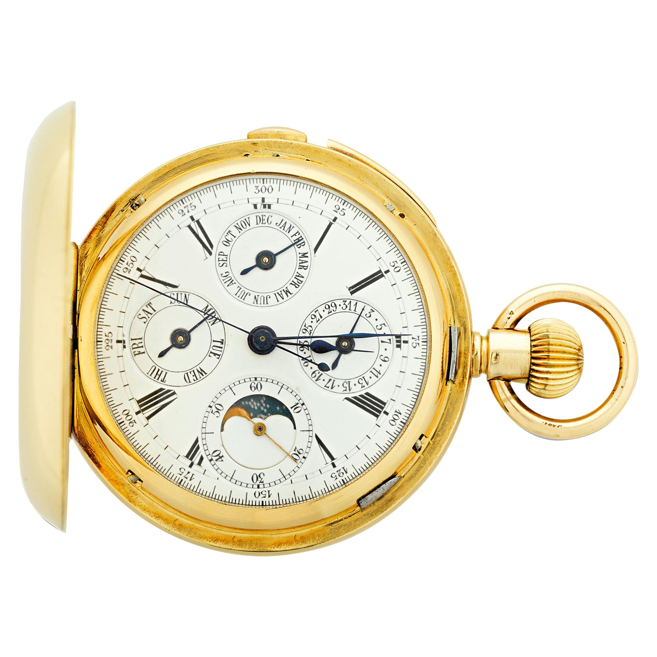 Minute Repeating Chronograph Pocket Watch by A. Lugrin For Sale