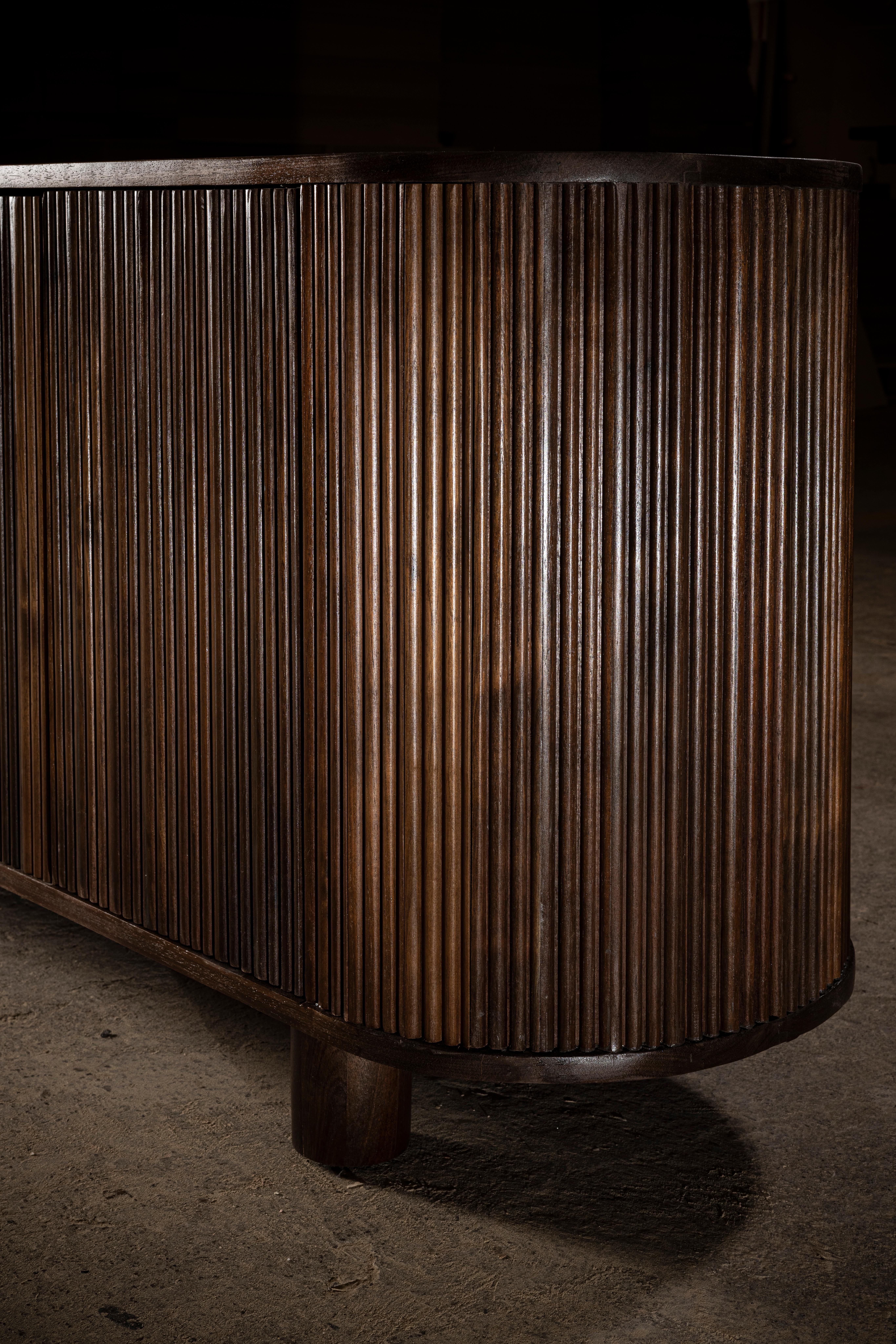 Messicano Minutia Sideboard in Solid Oak with Walnut Finish by No Age Studio in vendita