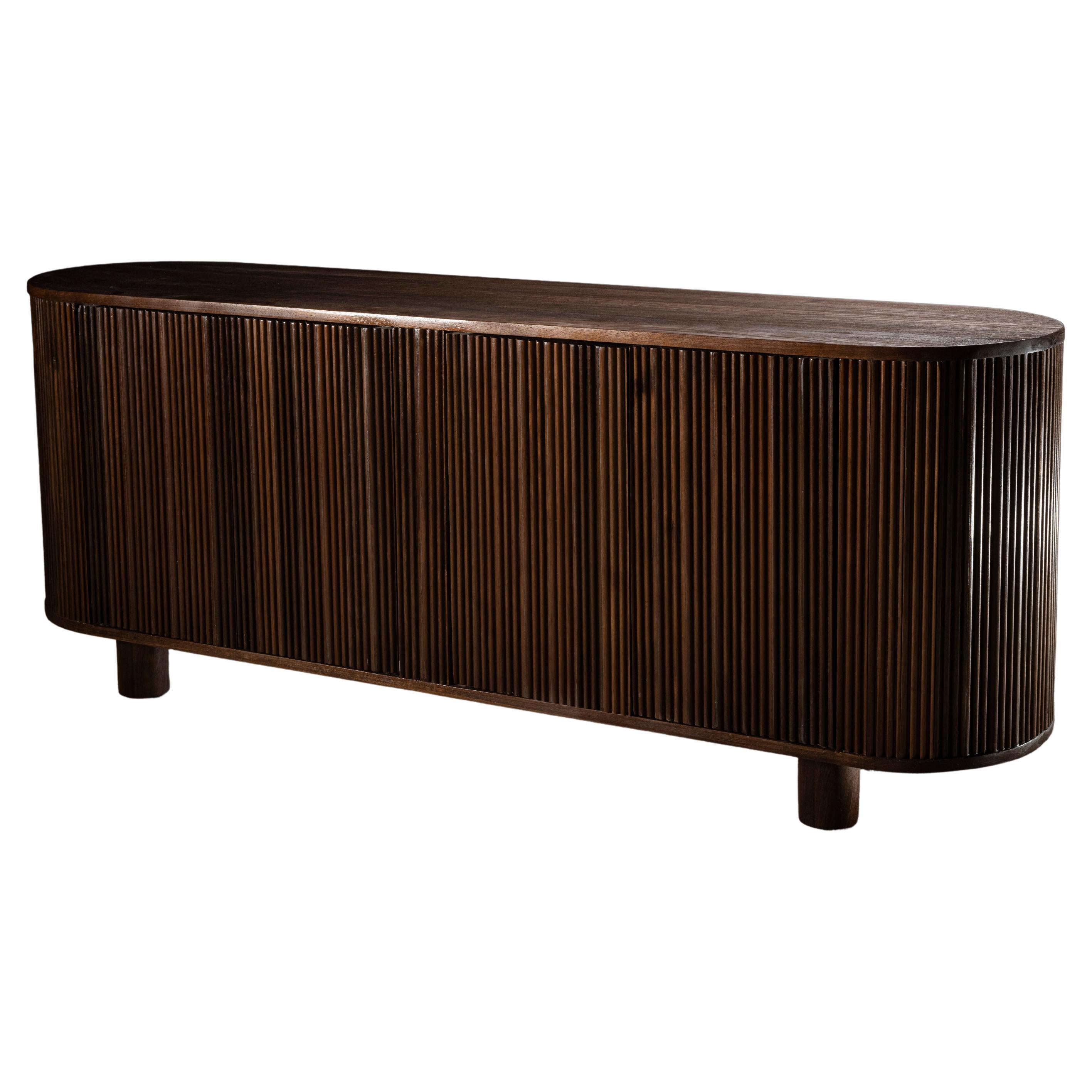 Minutia Sideboard in Solid Oak with Walnut Finish by No Age Studio in vendita