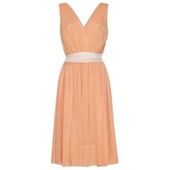 Vintage Minx Modes 1950s Peach Silk Crepe Dress