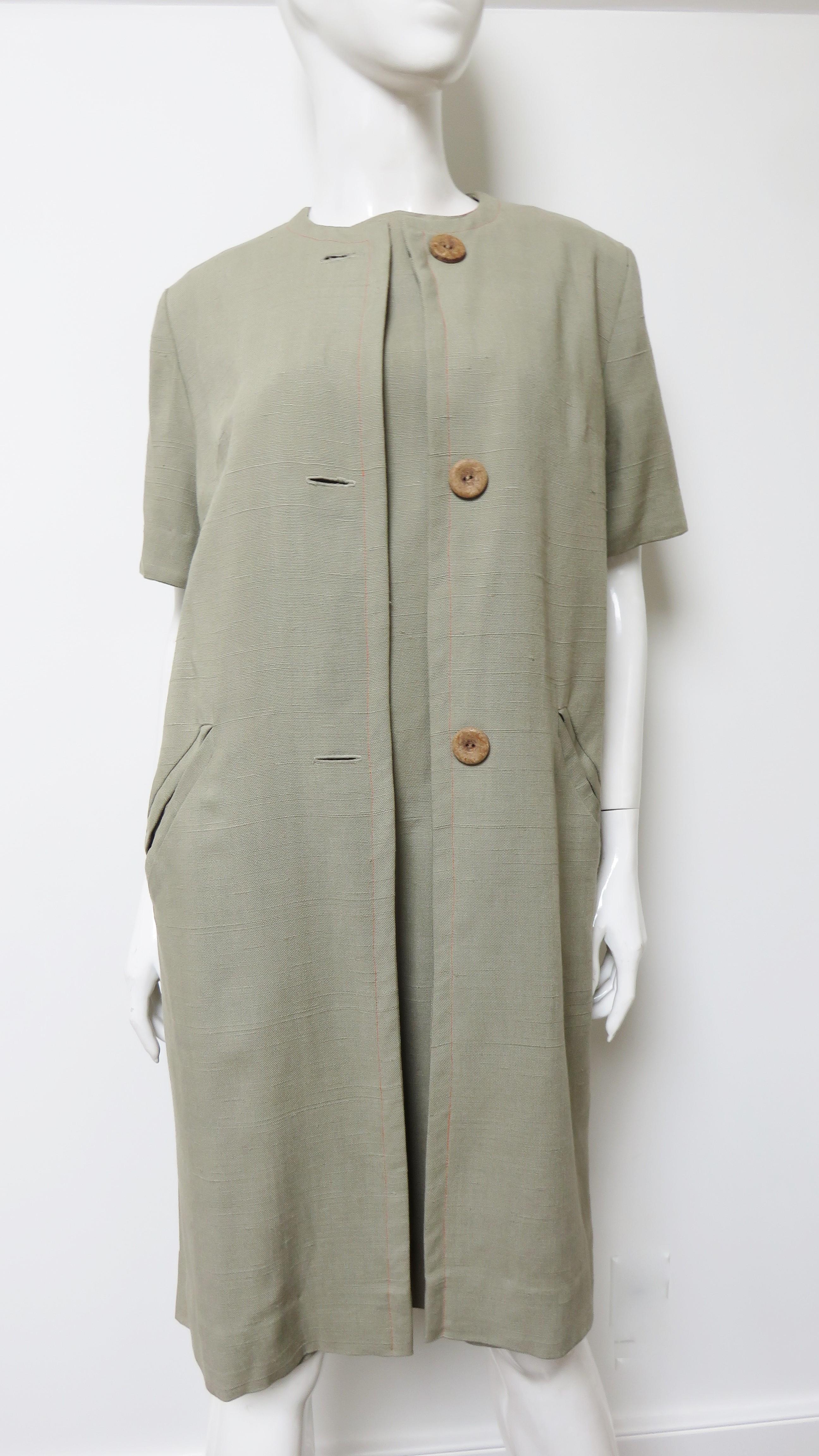 Minx Modes 1960s Linen Dress and Jacket Set  In Good Condition For Sale In Water Mill, NY