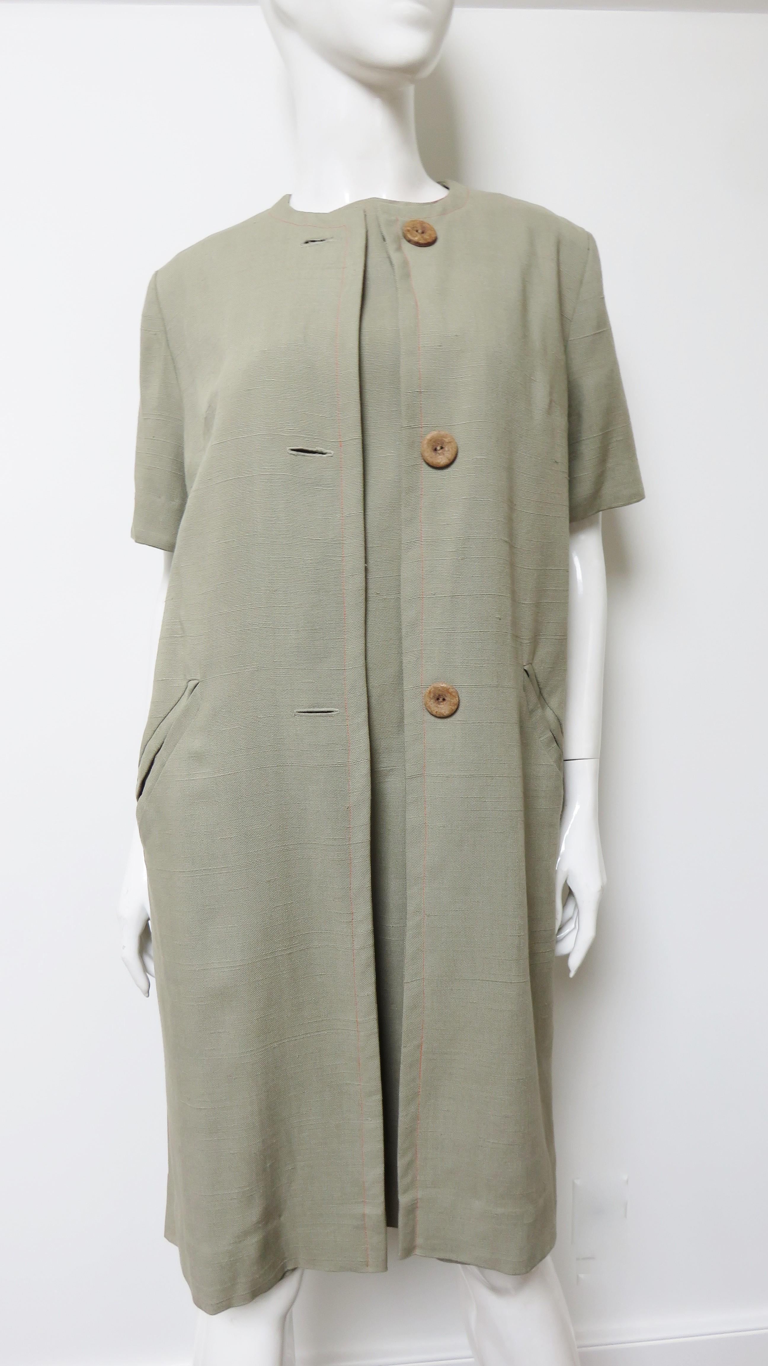 Minx Modes 1960s Linen Dress and Jacket Set In Good Condition For Sale In Water Mill, NY