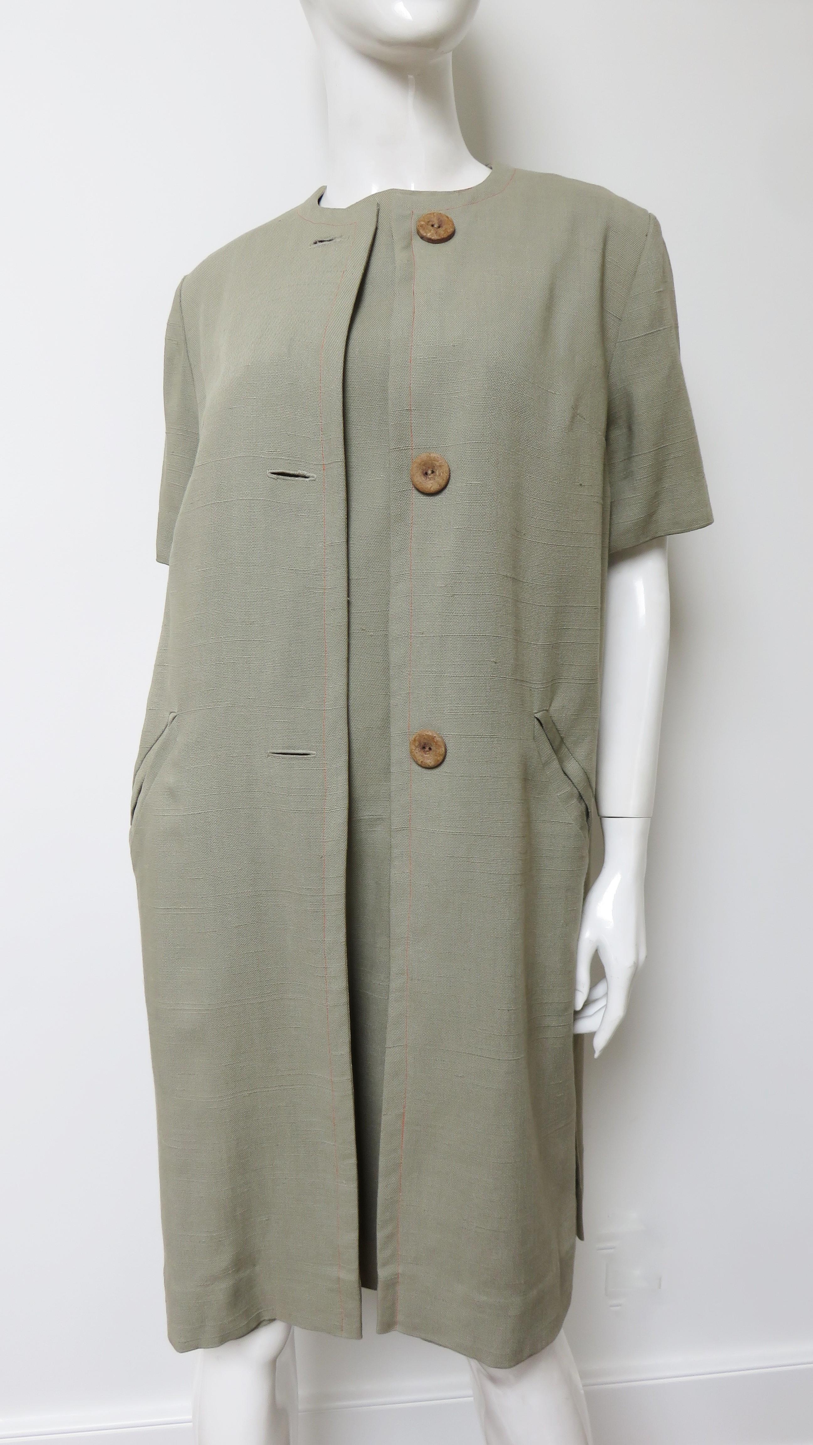 Women's Minx Modes 1960s Linen Dress and Jacket Set For Sale