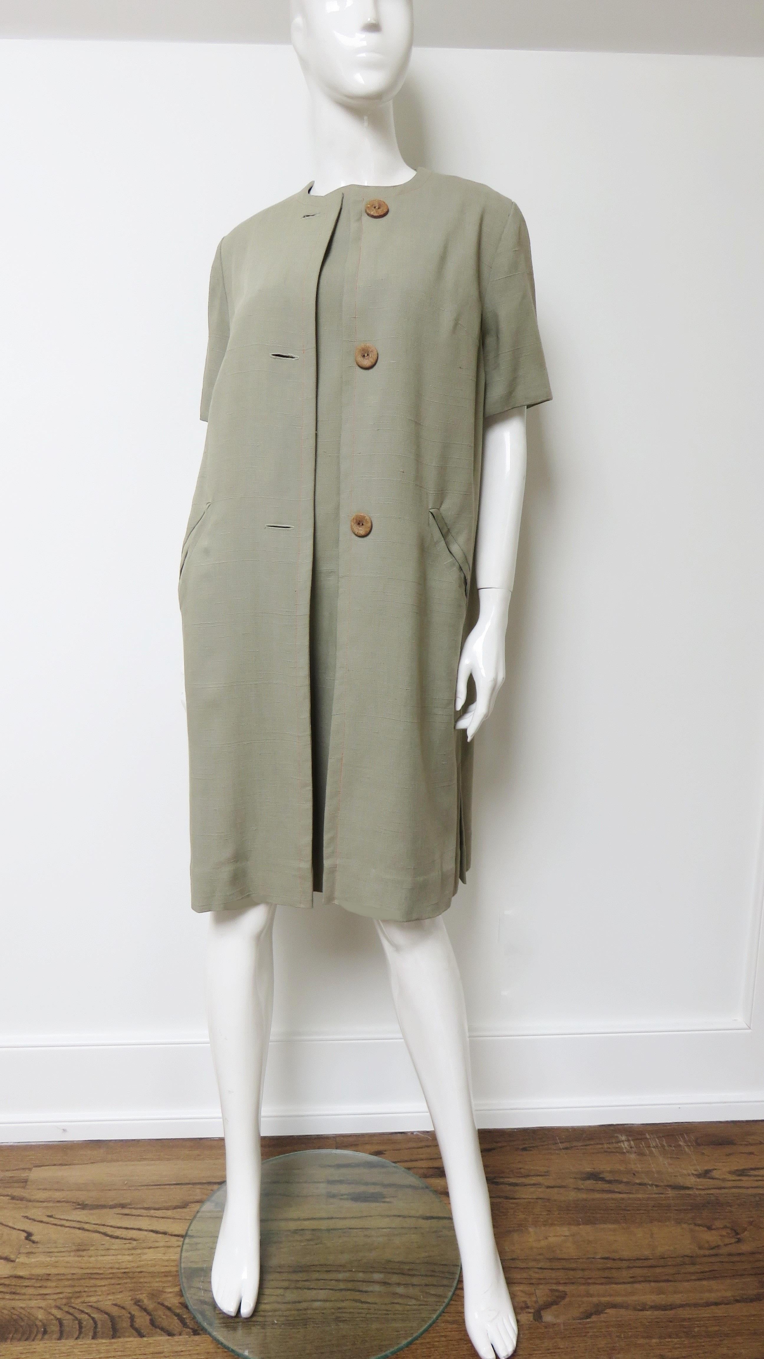 Minx Modes 1960s Linen Dress and Jacket Set  For Sale 3