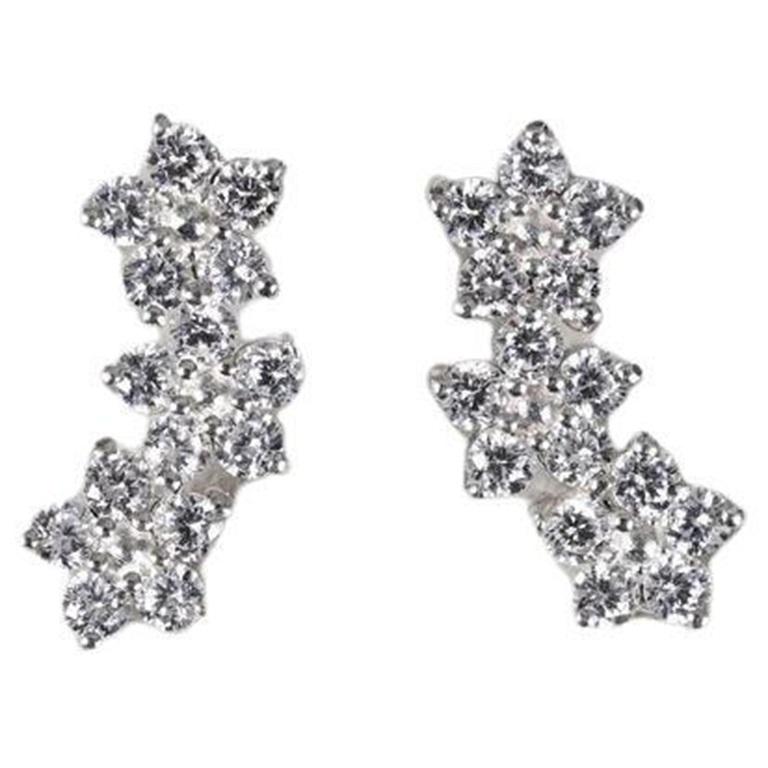 Miny Flower Moissanite Earring 925 Sterling Silver Unisex Stud Earrings Gift.