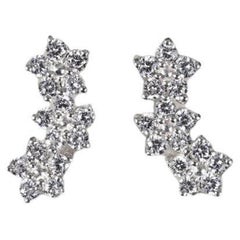 Miny Flower Moissanite Earring 925 Sterling Silver Unisex Stud Earrings Gift.
