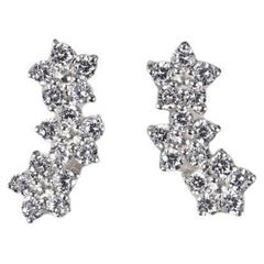 Orecchino di Moissanite Miny Flower in argento 925 Orecchini a perno Unisex Regalo.