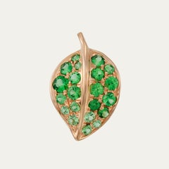 Mio Harutaka 18k Rose Gold and Green Garnet Leaf Earrings