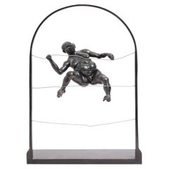 Miodrag Tasic (Born 1954) Bronze Sculpture Man Climbing Signed and Numbered
