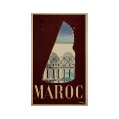 Original circa 1950 travel poster by Miollan - Maroc - Morocco