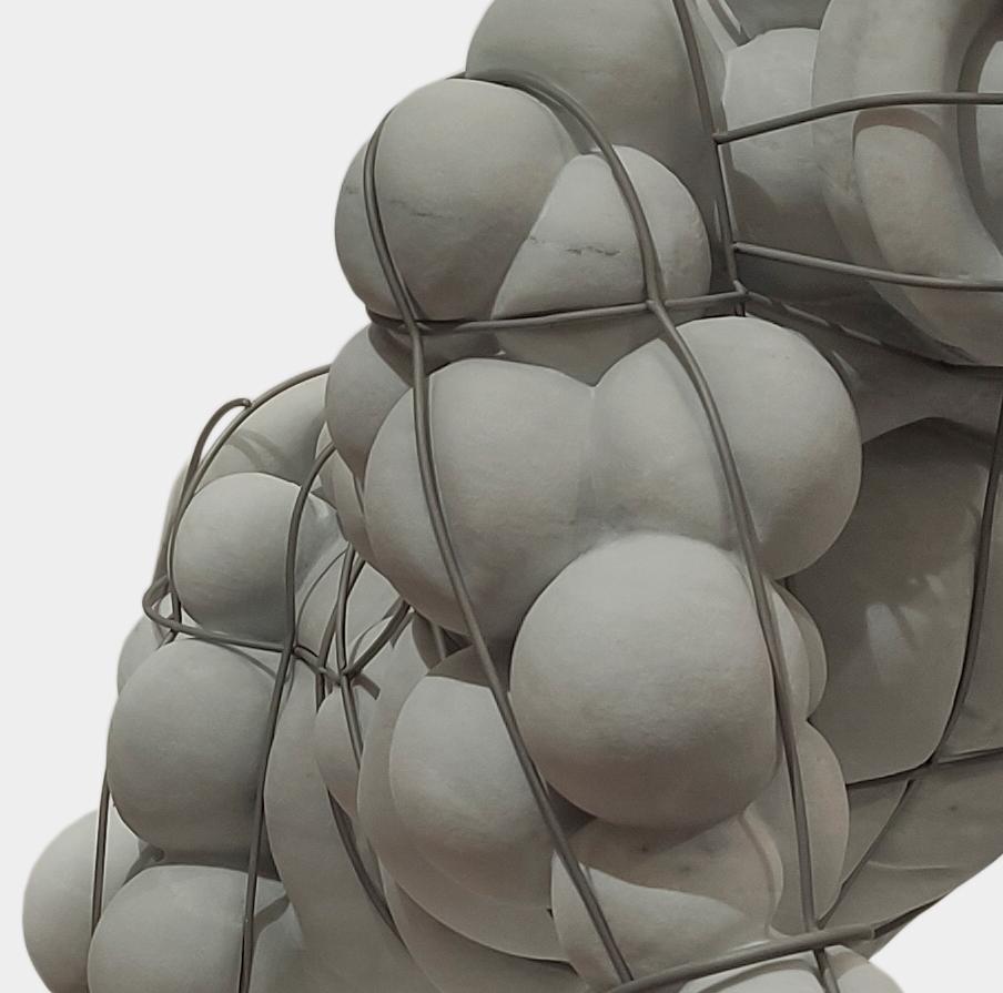 Gorila - 21st Century, Contemporary Sculpture, Figurative, Marble, Iron - Gray Figurative Sculpture by Miquel Aparici