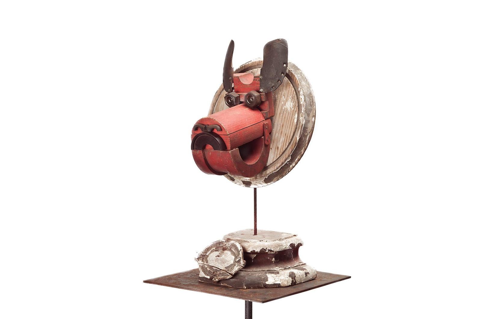 Máscara Boby - 21st Cent, Contemporary Sculpture, Figurative, Recycled Objects