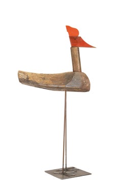 Pájaro Cuellilargo - 21st Century, Contemporary Sculpture, Figurative, Recycling