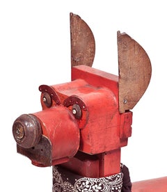 Perro Rojo - 21st Century, Contemporary Sculpture, Figurative, Recycled Objects