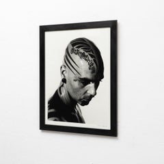 Miquel Arnal, Tattooed Man, Hand Signed Black and White Photography, Framed