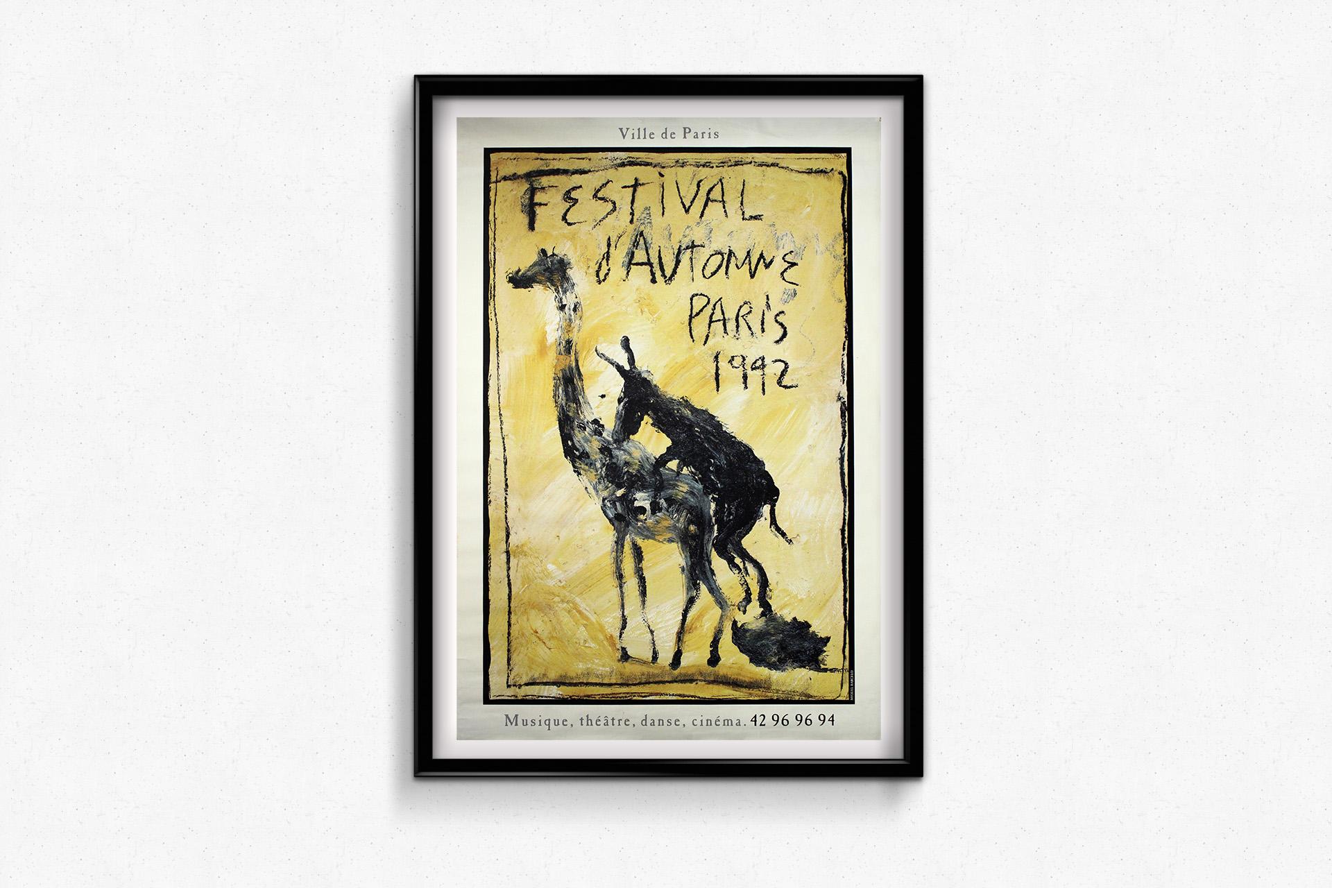 1992 original poster by Miquel Barceló - Festival d'Automne Paris For Sale 3
