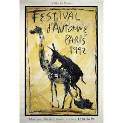 Affiche originale 1992 de Miquel Barceló - Festival d'Automne Paris