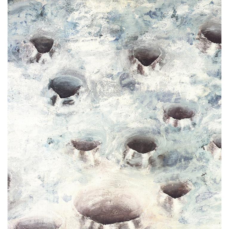 This first-edition exhibition poster was created for 15 Holes, a show by Spanish artist Miguel Barceló at Leo Castelli Gallery. Designed by Smatt Florence Inc. with photography by Dorothy Zeidman, the poster reflects Barceló’s deep engagement with
