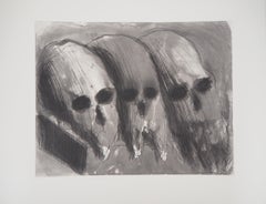 Vanity with Three Skulls - Original etching with aquatint