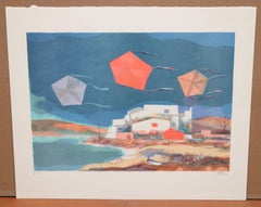 Litografia sobre papel - Paisaje con cometas - Tiraje: 8/250