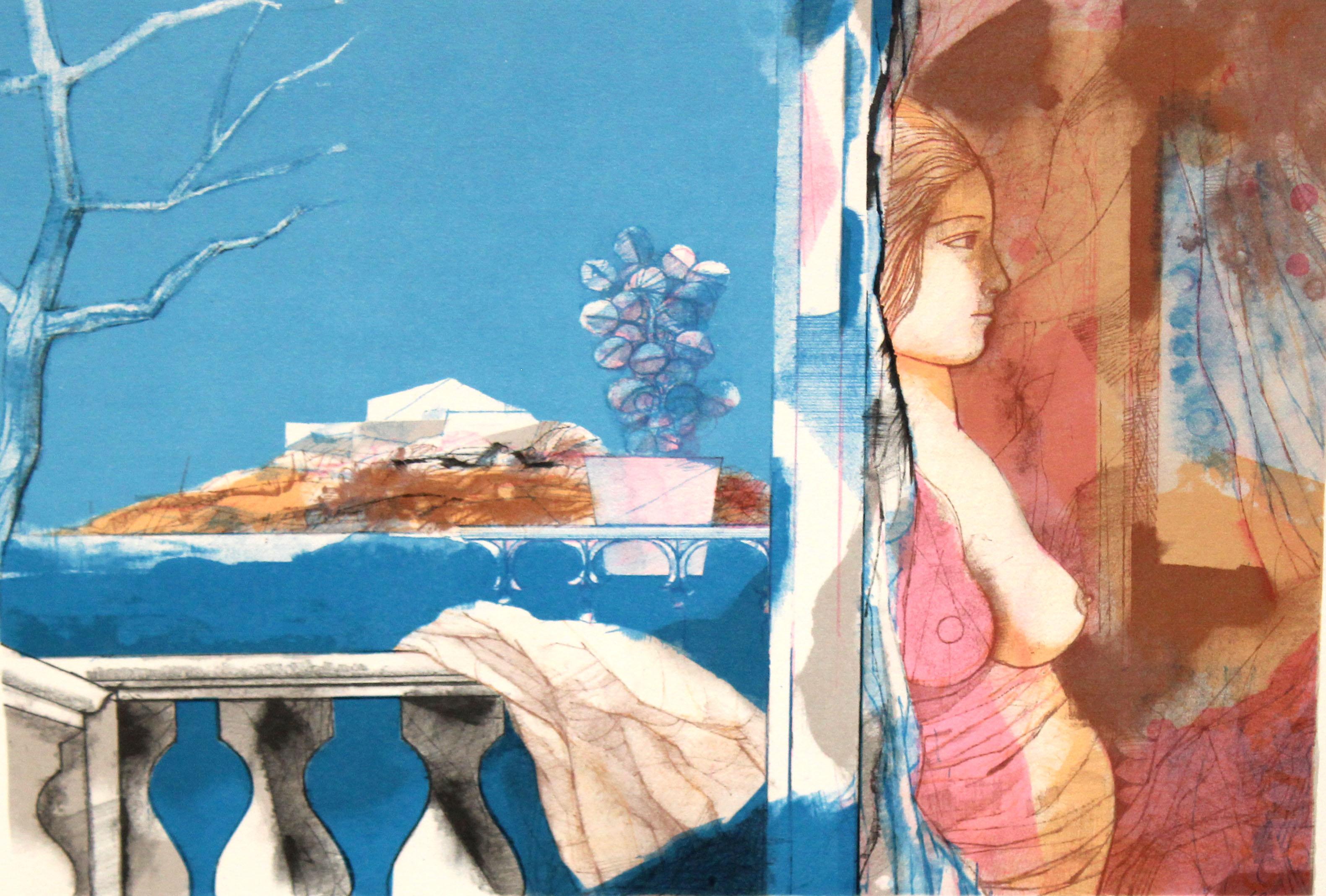 Litografia sobre papel - Ventana al horizonte - Tiraje : 12/250