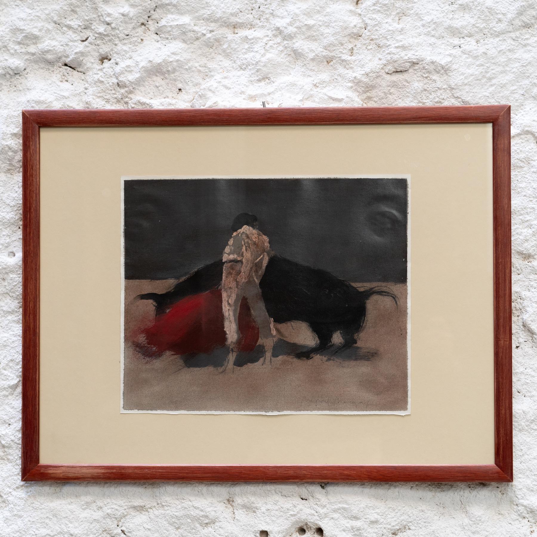 Mid-Century Modern Huile originale de la série « Tauromaquia » de Miquel Macaya en vente
