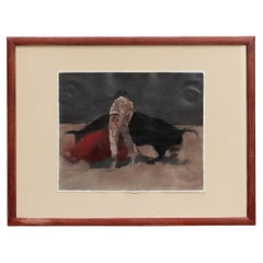 Miquel Macaya Original Ölgemälde auf Papier aus der Serie „Tauromaquia“ von Miquel Macaya