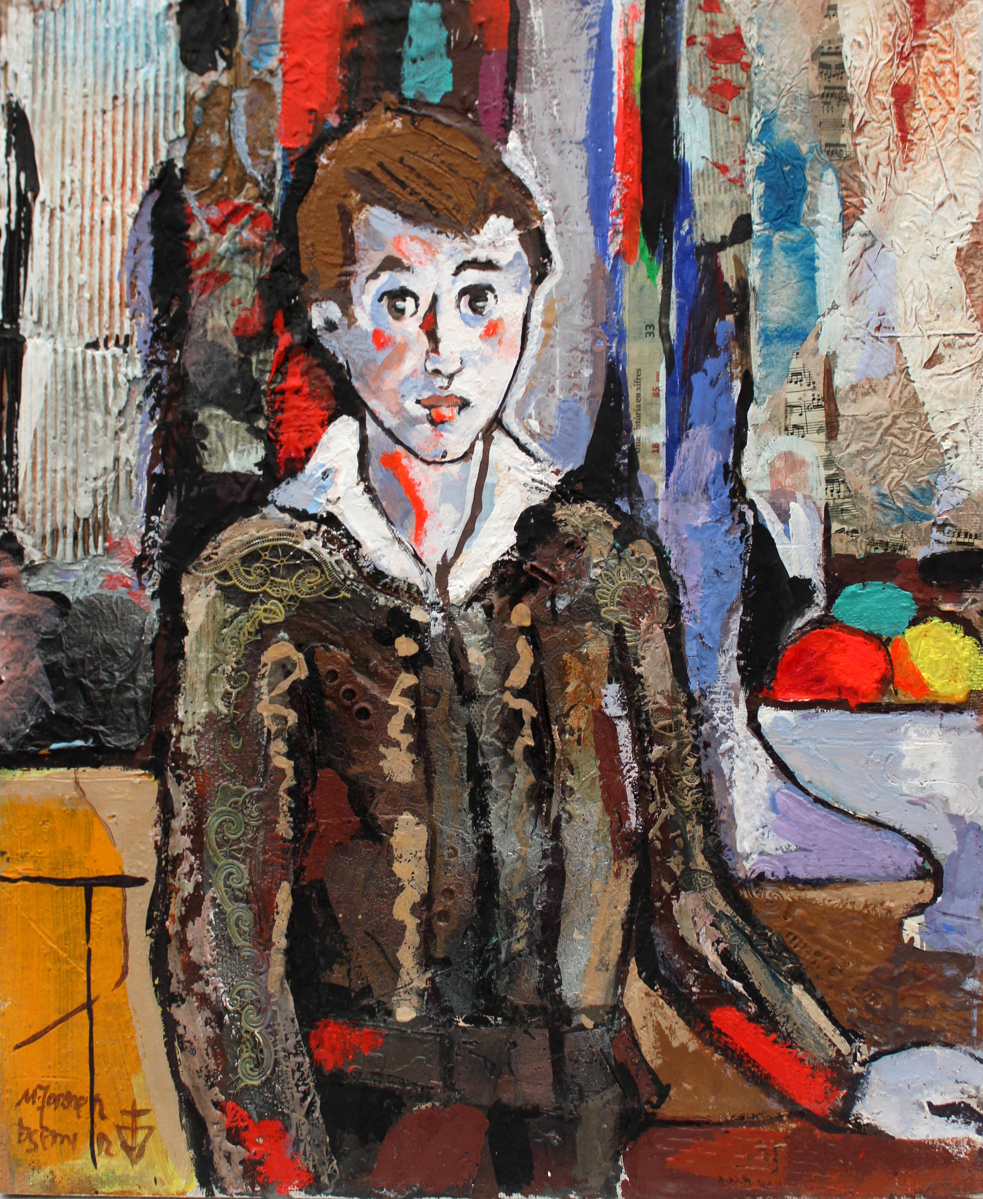 Interior con figura - Óleo sobre tela