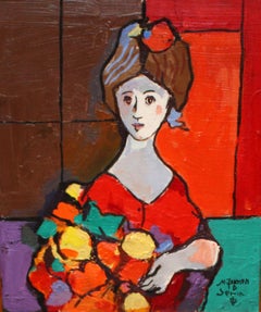 Retrato femenino - Óleo sobre tela - Enmarcado