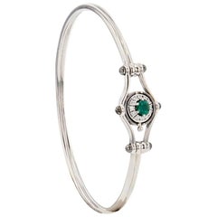 Emerald Diamonds Mira Bangle in 18k white gold by Elie Top