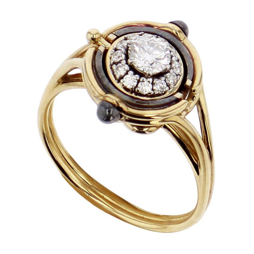 Diamonds Mira Ring in 18k yellow gold by Elie Top