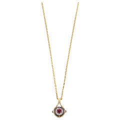 Ruby Diamonds Mira Pendant Necklace in 18k yellow gold by Elie Top