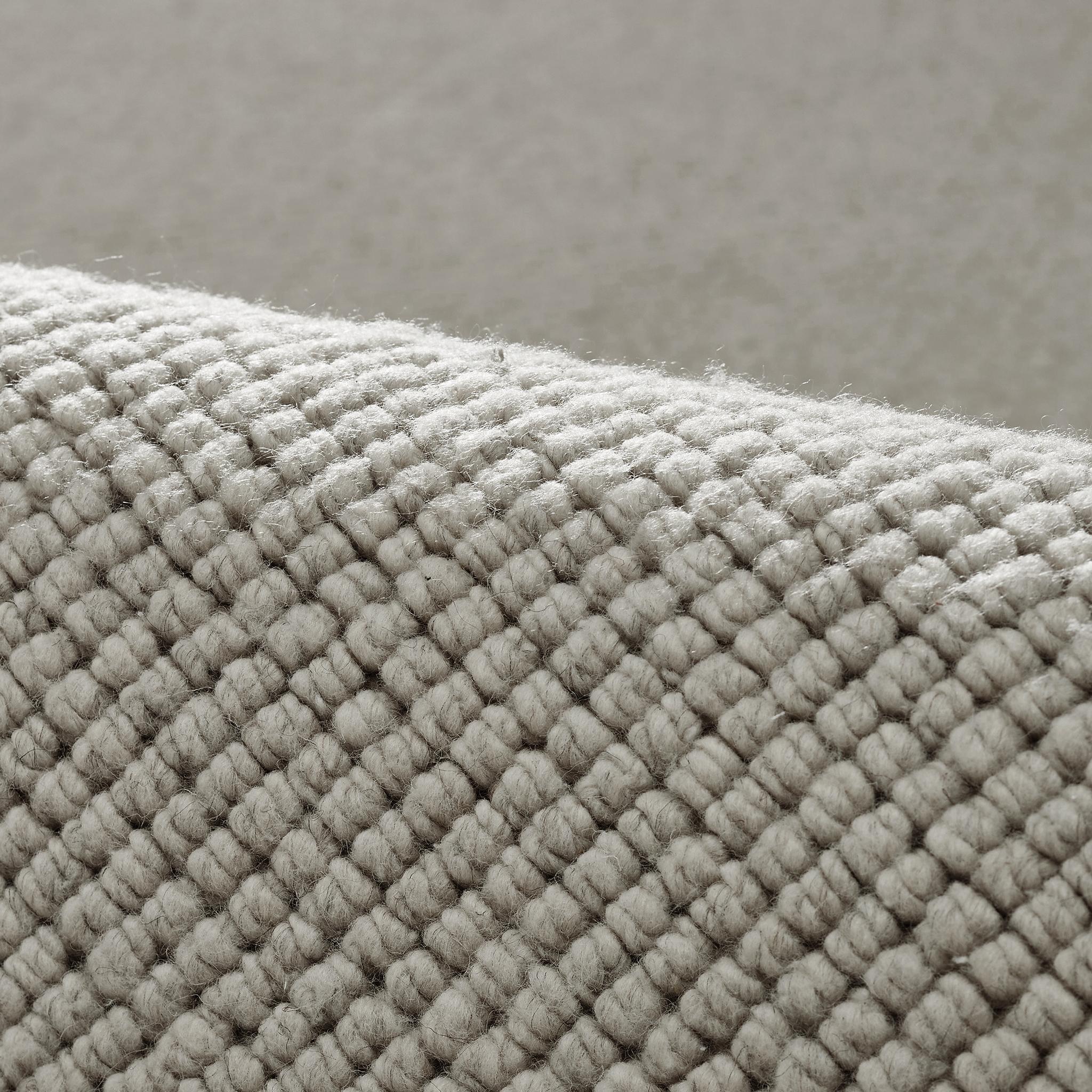 Mira 9x12ft grau Wolle Bommel Design Luxus handgewebten Teppich (21. Jahrhundert und zeitgenössisch) im Angebot
