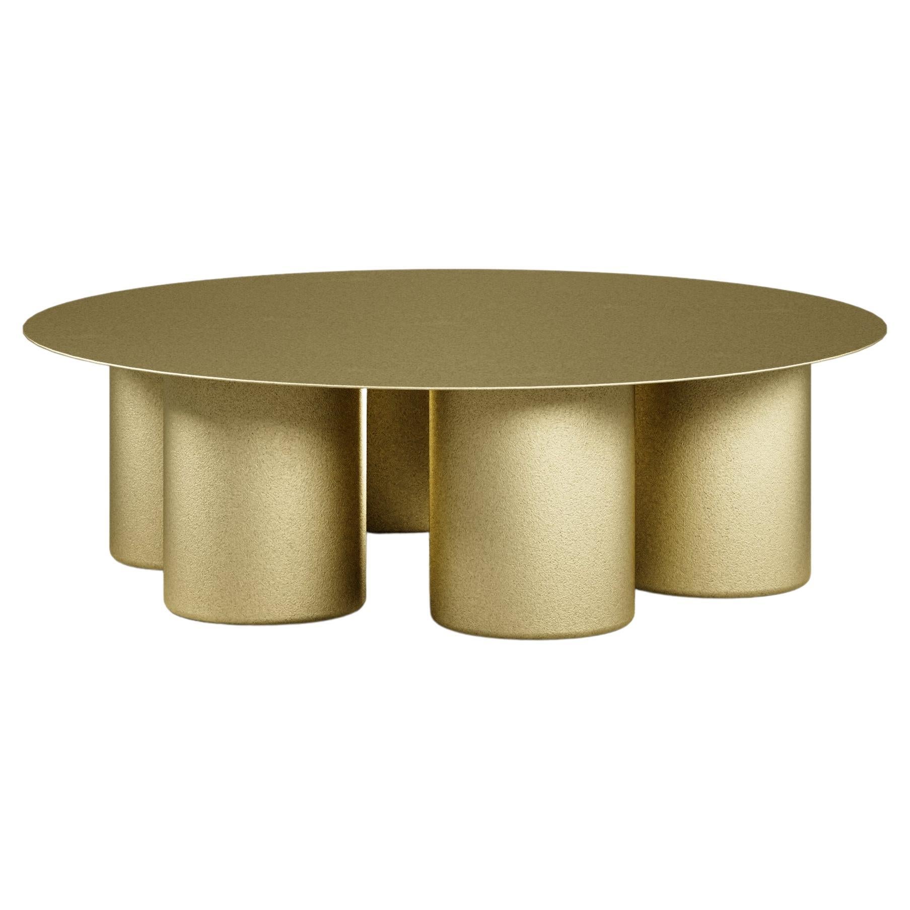 Mira Coffee Table - Gold lacquered - Stainless steel For Sale