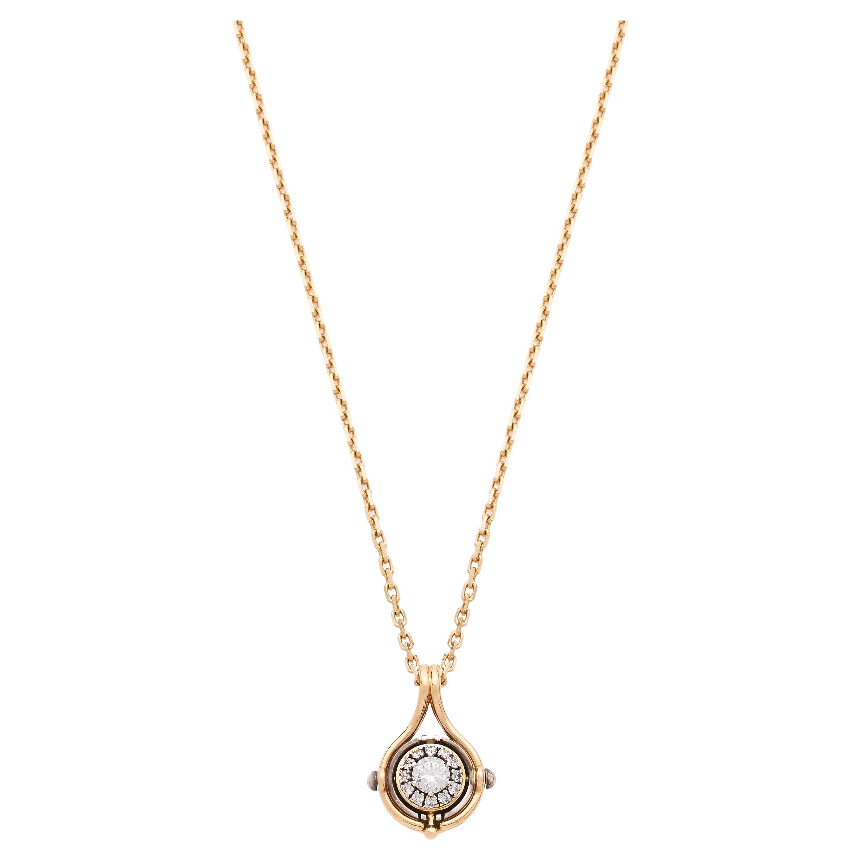 Mira Diamond Pendant in 18k Yellow Gold by Elie Top