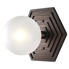 Mira Hex Wall Sconce in Oil-Rubbed Bronze and Blown Glass by Blueprint Lighting