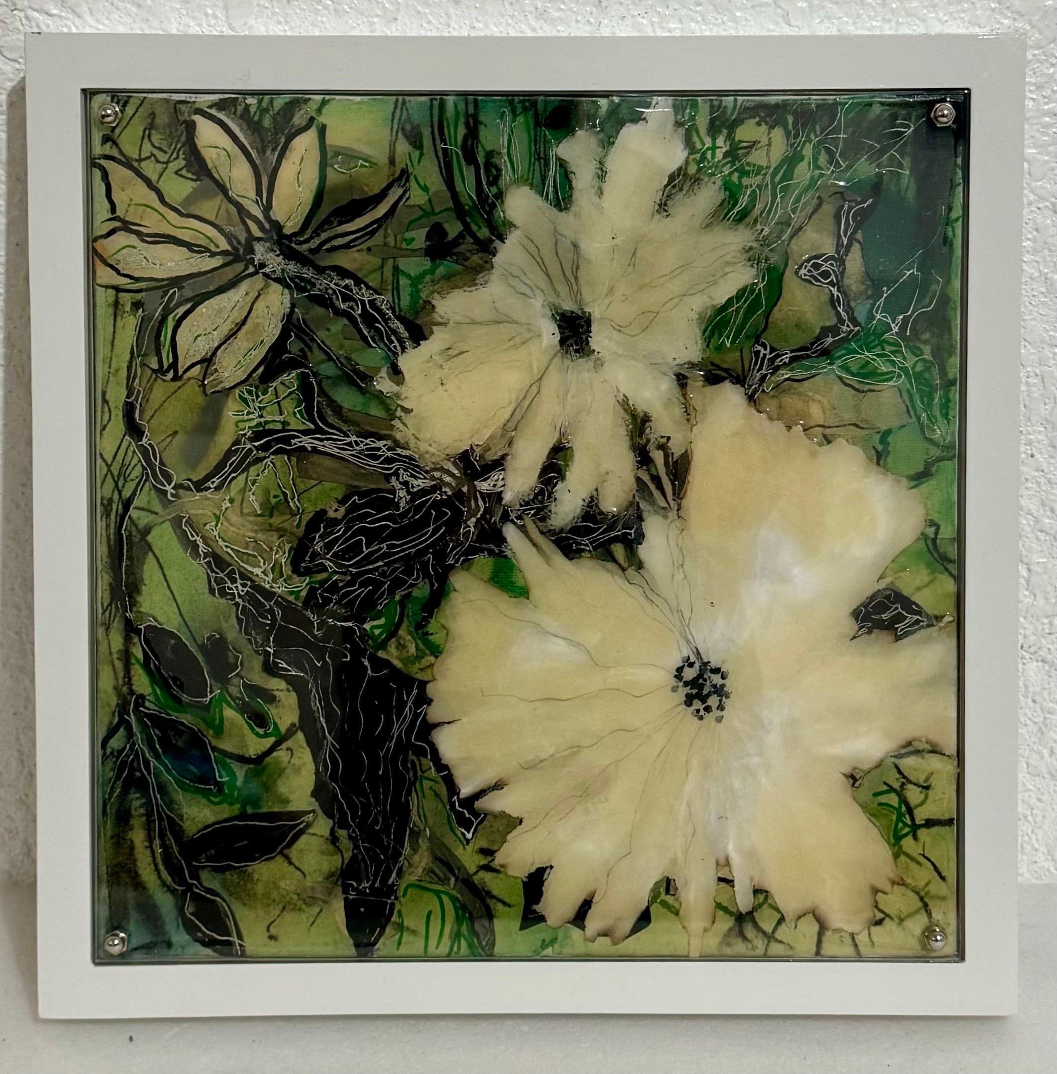 Eco Feminist Mixed Media Botanic Painting Mira Lehr Miami Abstract Expressionist For Sale 1