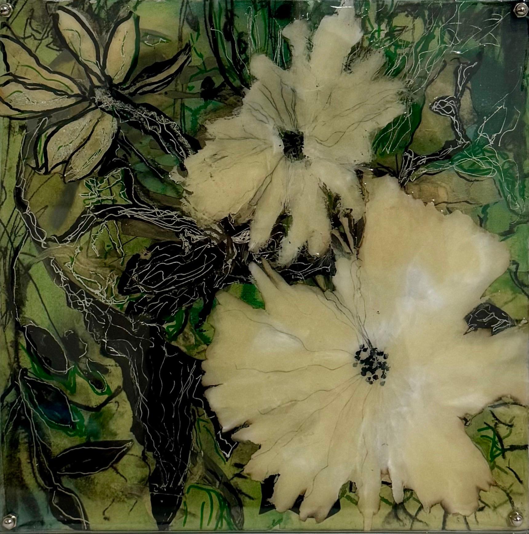 Eco Feminist Mixed Media Botanic Painting Mira Lehr Miami Abstract Expressionist For Sale 2