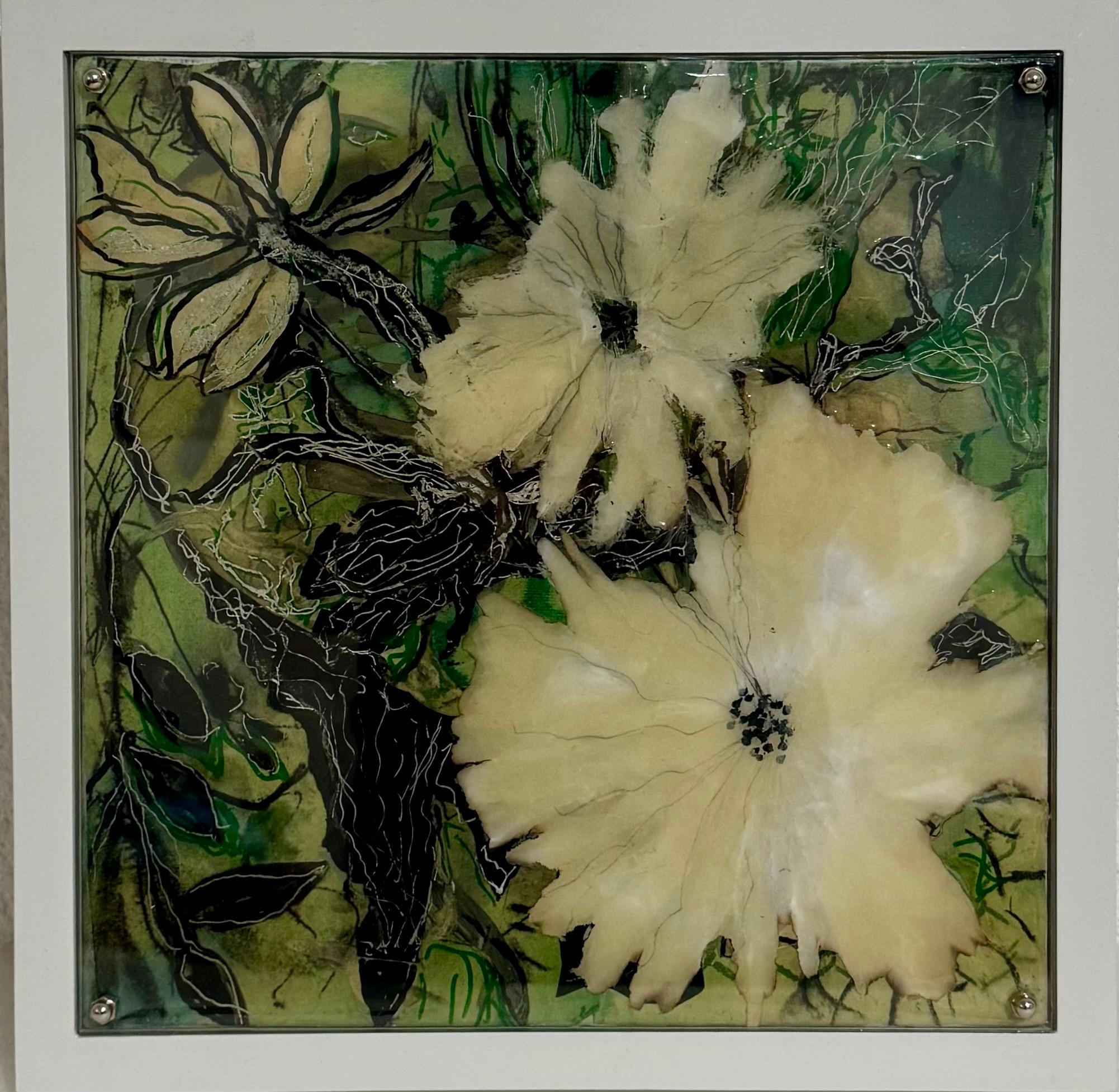 Eco Feminist Mixed Media Botanic Painting Mira Lehr Miami Abstract Expressionist For Sale 3