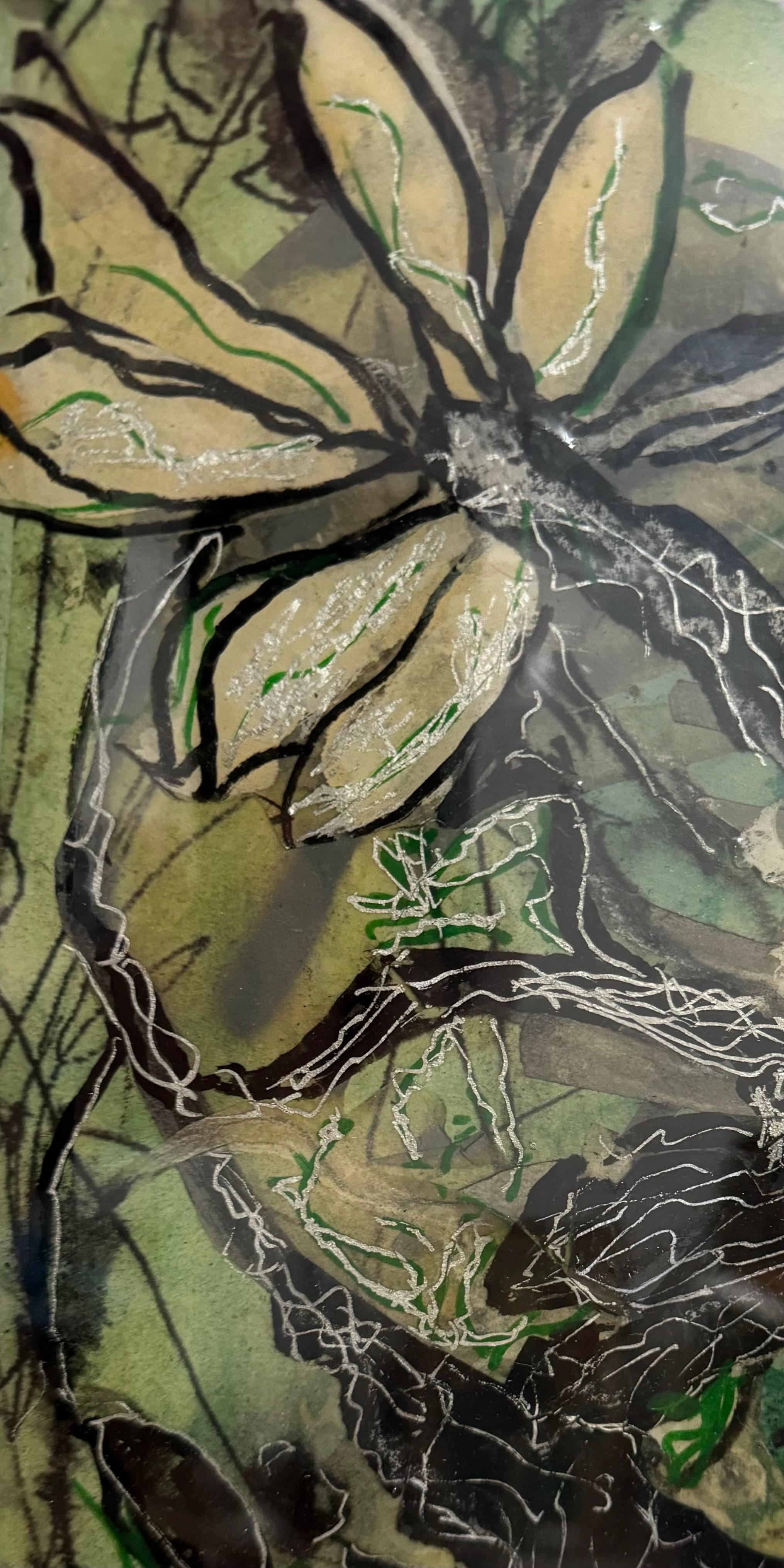 Eco Feminist Mixed Media Botanic Painting Mira Lehr Miami Abstract Expressionist For Sale 4