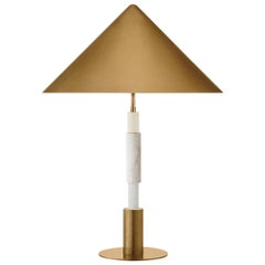 Mira Medium Marble and Brass Table Lamp with Opaque Shade by Kelly Wearstler