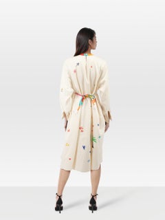 Mira Mikati Mushroom & Floral Pattern Midi Dress Size M