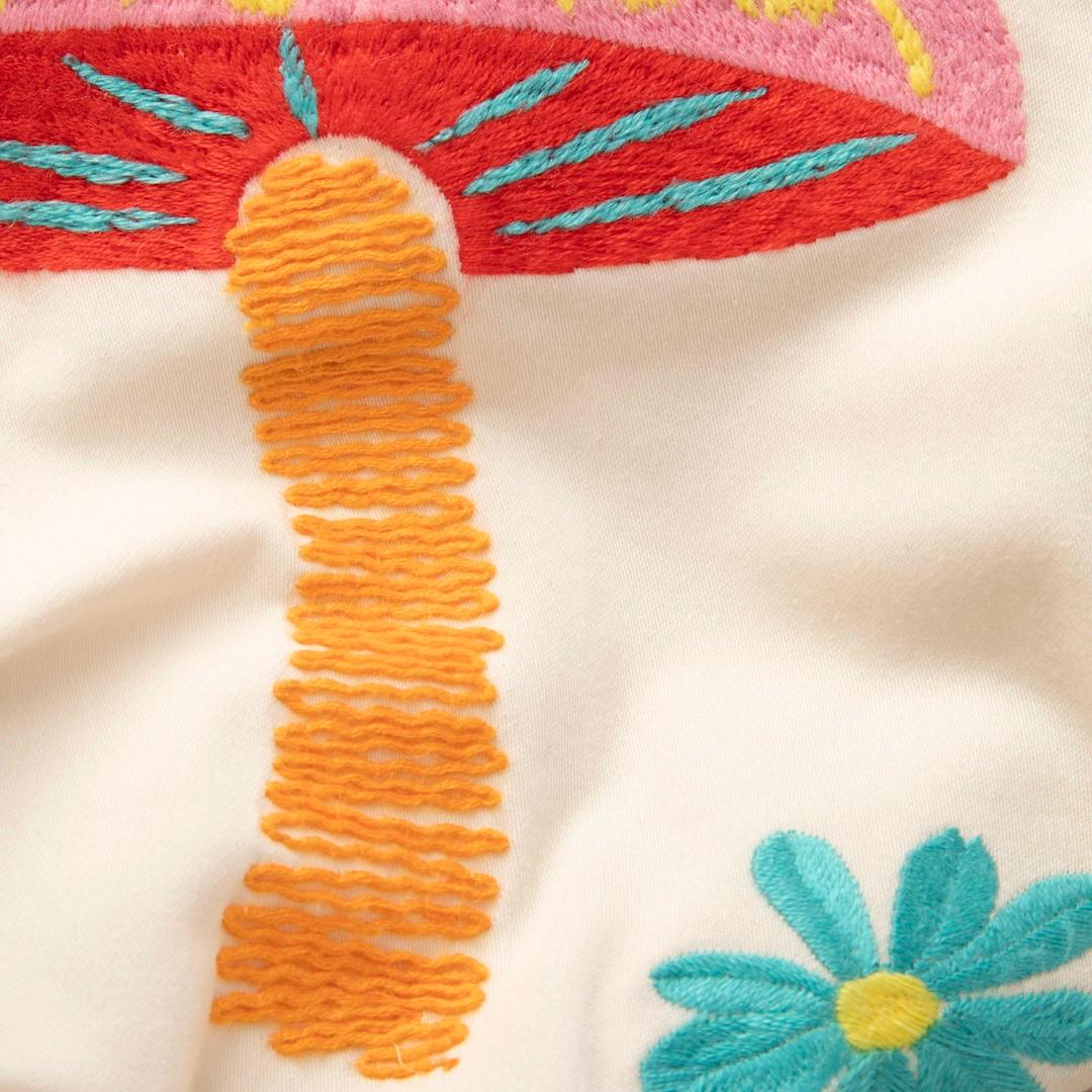 Beige Mira Mikati Mushroom & Floral Pattern Midi Dress Size M