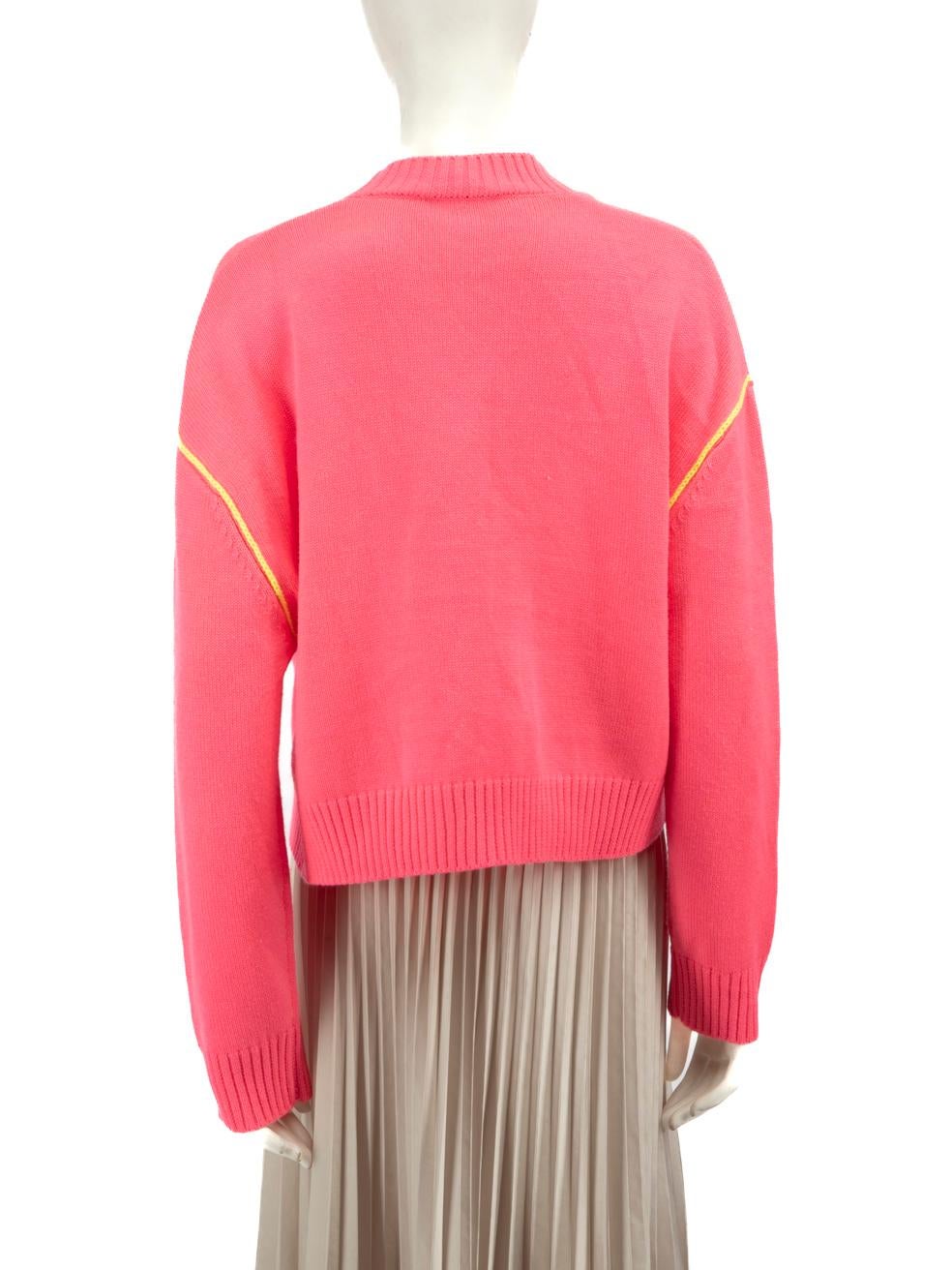 Mira Mikati Cardigan Bordado Lana Rosa Neón Talla M en Bueno Estado en London, GB