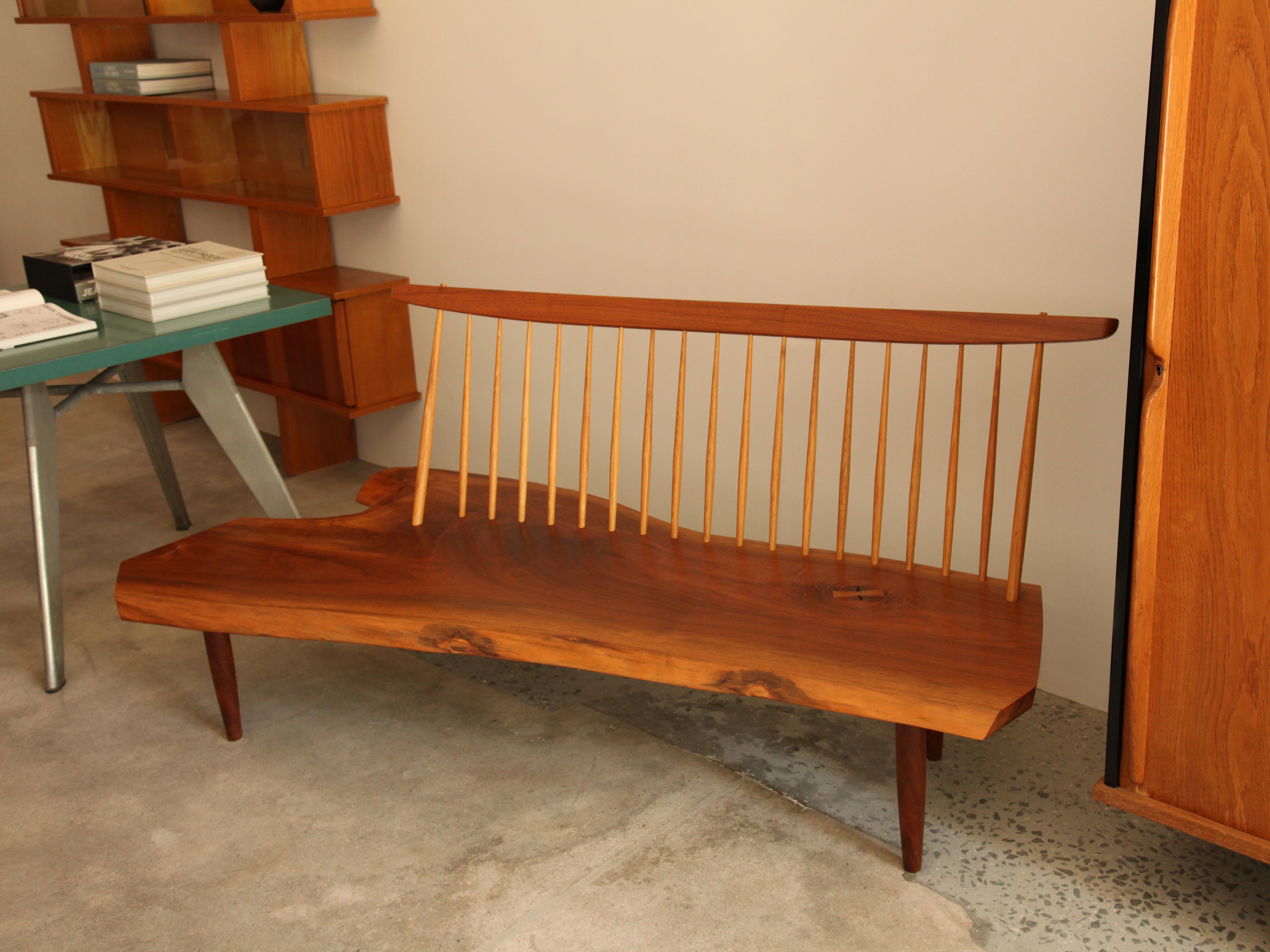 Mid-Century Modern Mira Nakashima, Conoid Bench, circa 1992