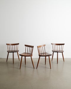 Mira Nakashima Mid Century Wooden Dining Chairs in Walnut Produced in USA, 1960s