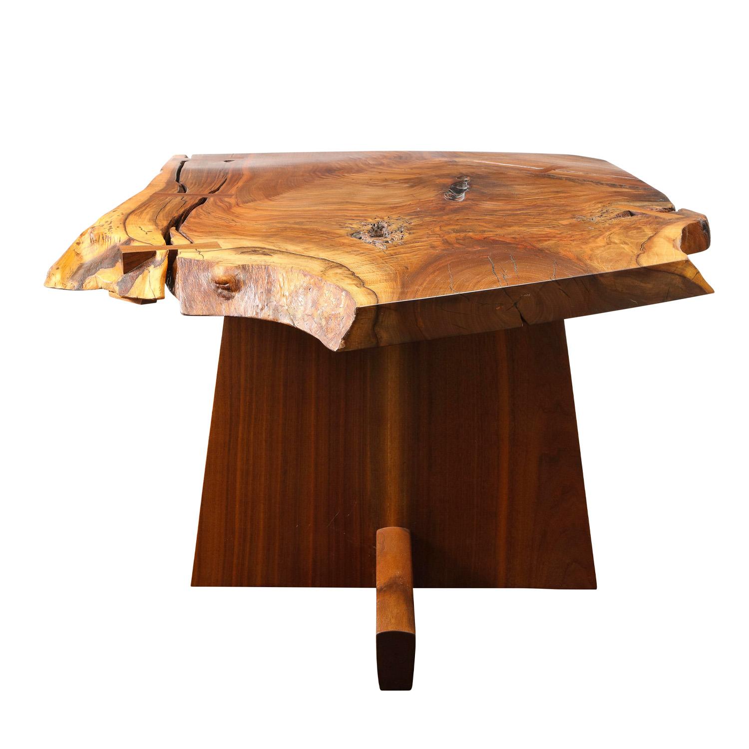 American Mira Nakashima Stunning Free Edge Table in Black Walnut 2007 'Signed and Dated'
