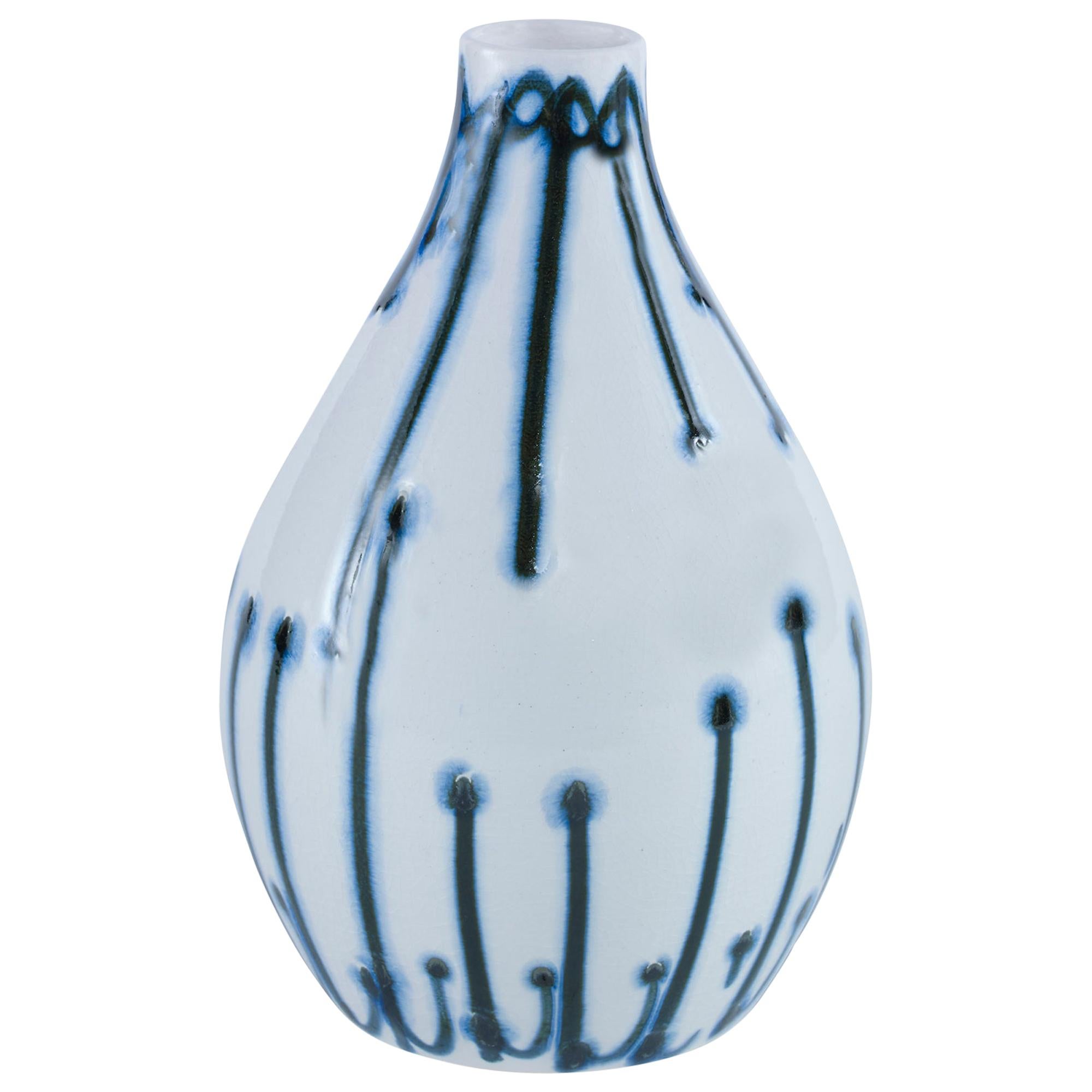 Mira Small Vase in Blue Ceramic by CuratedKravet