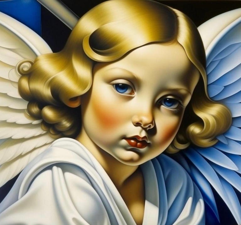 Mira Stern - Series "Angel", 90x90cm, print on canvas For Sale at 1stDibs